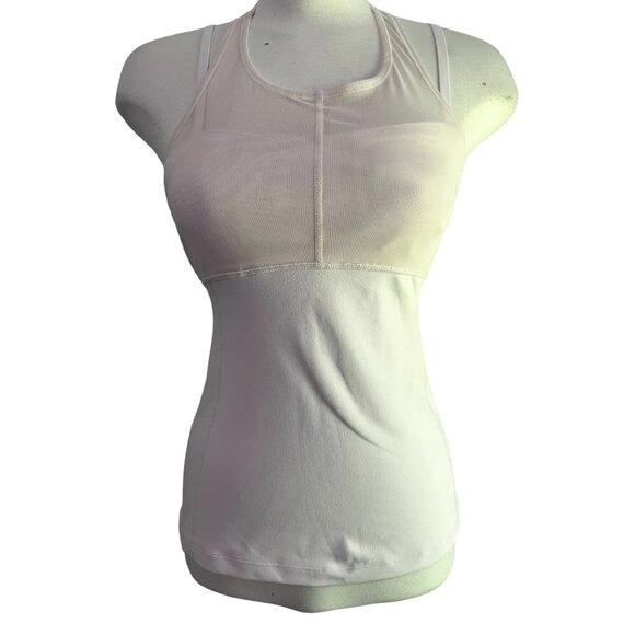 Zella Pink Sheer Bust Active Top Sz Small Womens Strappy Tank w/ Built in Bra - Picture 6 of 10